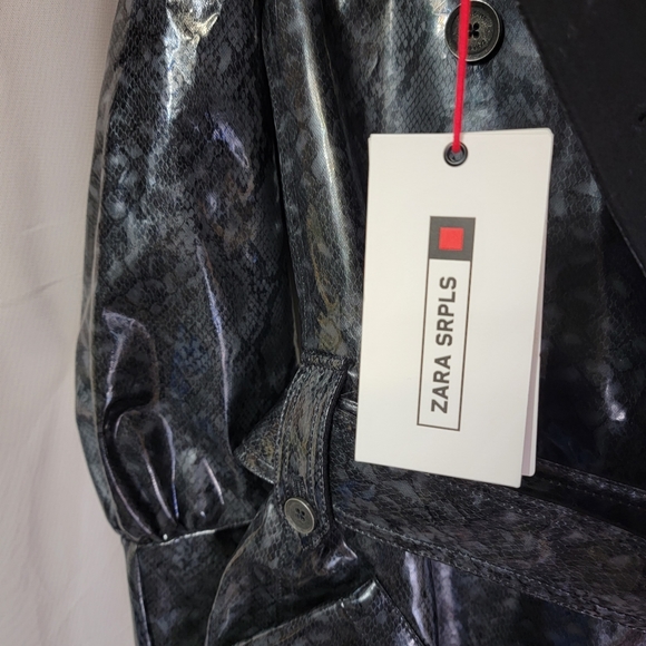 NWT Zara Srpls Snake Snkin Trench Coat Small - Picture 6 of 12